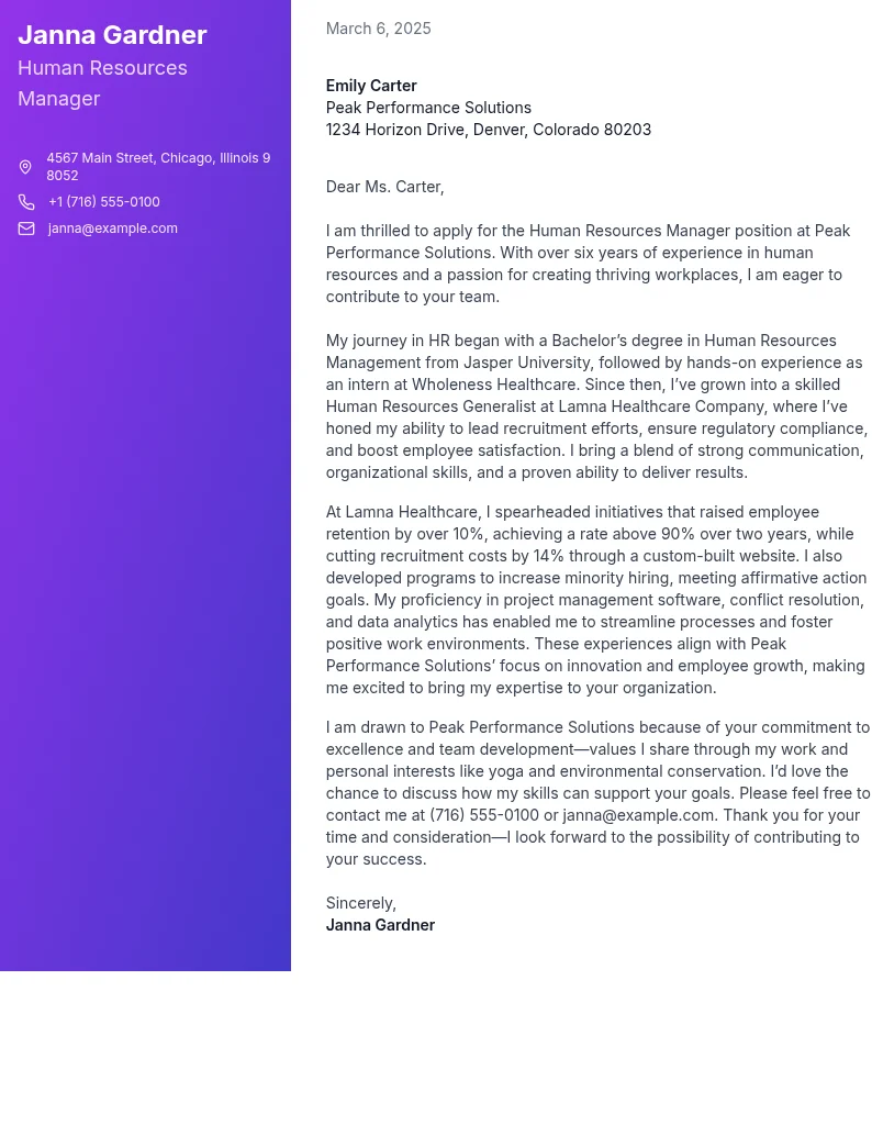 Creative Motivation Letter
